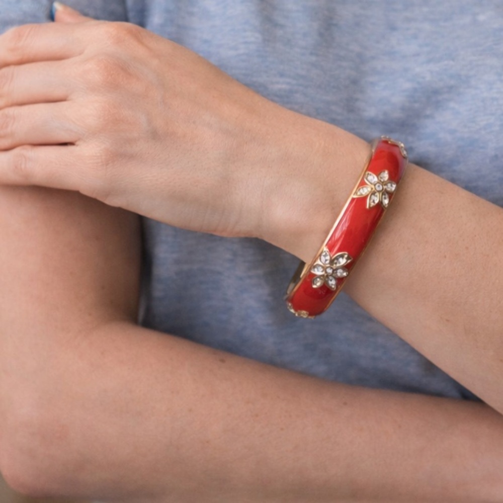 Vintage Red & Gold Bangle Bracelet